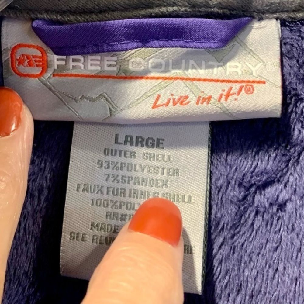 Free Country Purple Fleece Lined Hoodie Jacket L - Picture 7 of 14